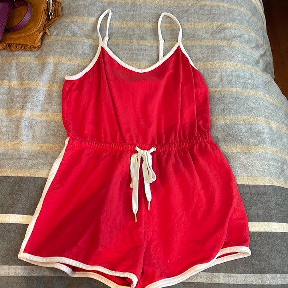 Wild Honey Red and White Romper - Picture 1 of 2